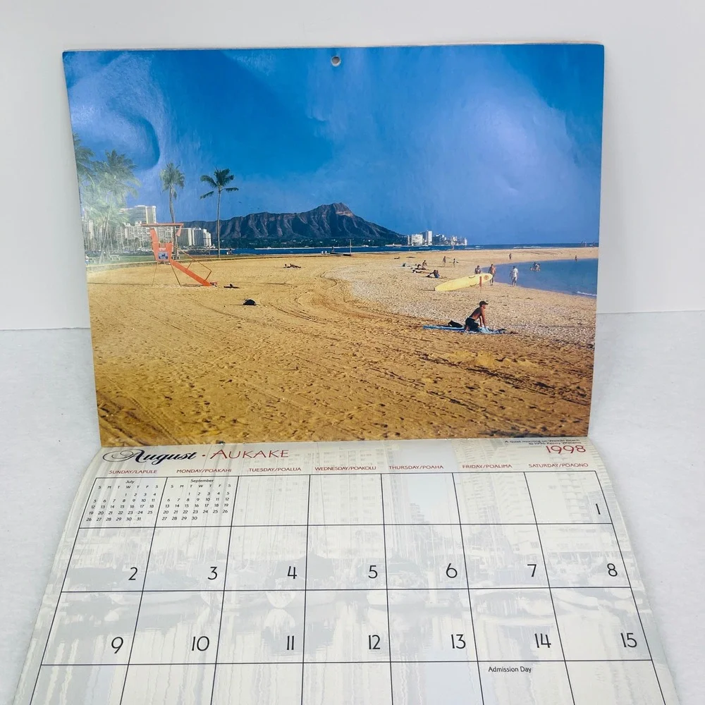 Vintage 1998 Beautiful Waikiki and Oahu Hawaii Wall Calendar Kenny Williams ABC